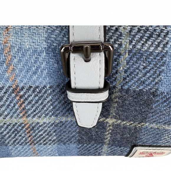 Islander UK Harris Tweed Medium Doctor Bag Blue Tartan Satchel NWOT - Picture 4 of 14